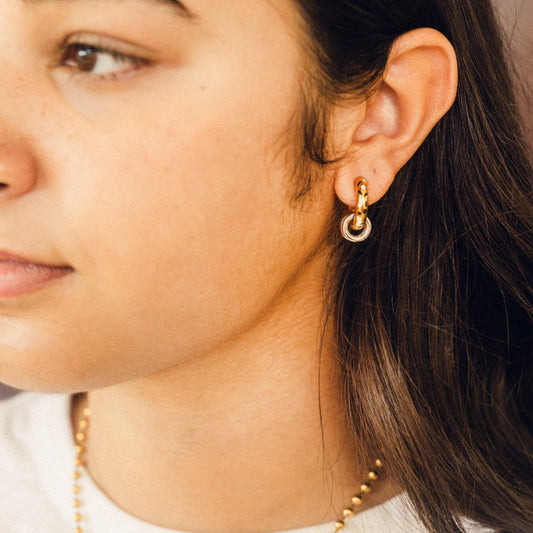 Inkdrop Chunky Rounded Huggie Hoop Earrings