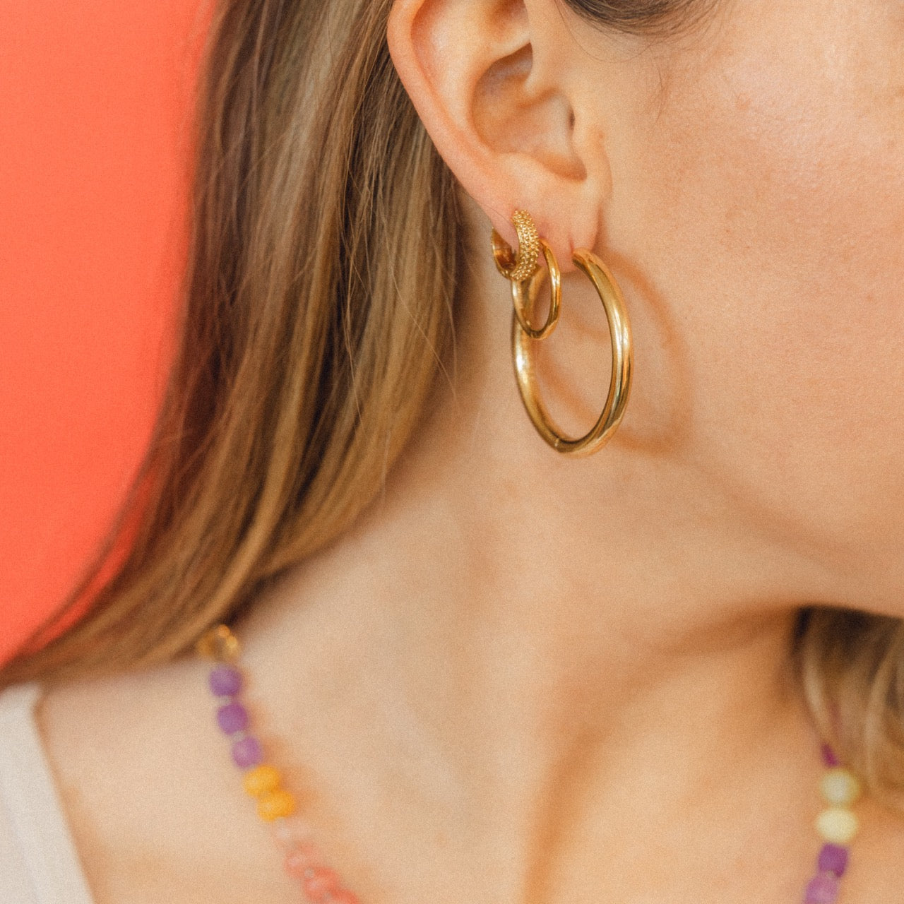 Party Chunky Huggie Hoop Earrings