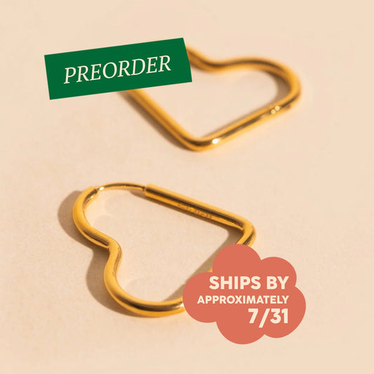 Rounded Heart Huggie Hoop Earrings