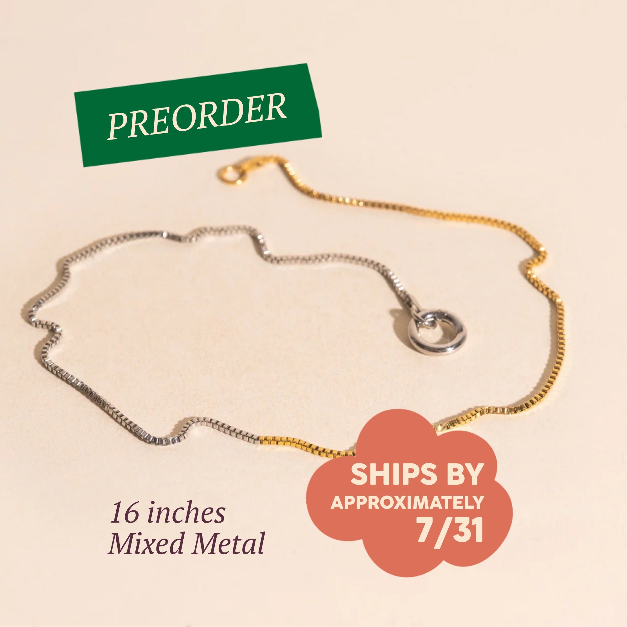 Mixed Metal Dainty Box Chain Necklace – Oh Clementine