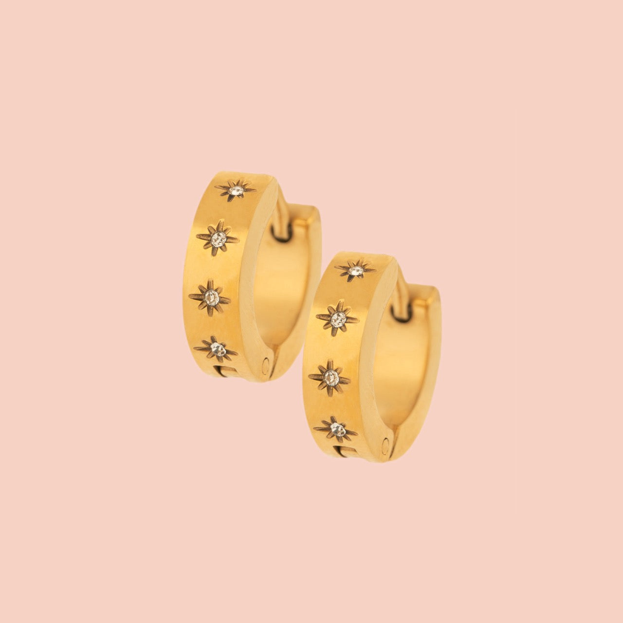 Starburst Chunky Huggie Hoop Earrings – Oh Clementine