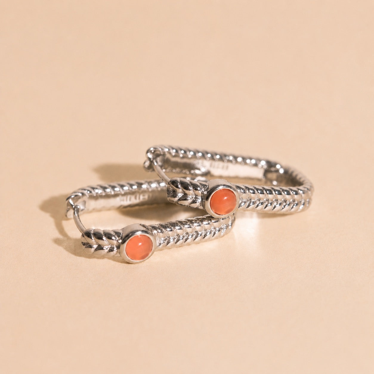 Rope Rectangle Huggie Hoop Earrings