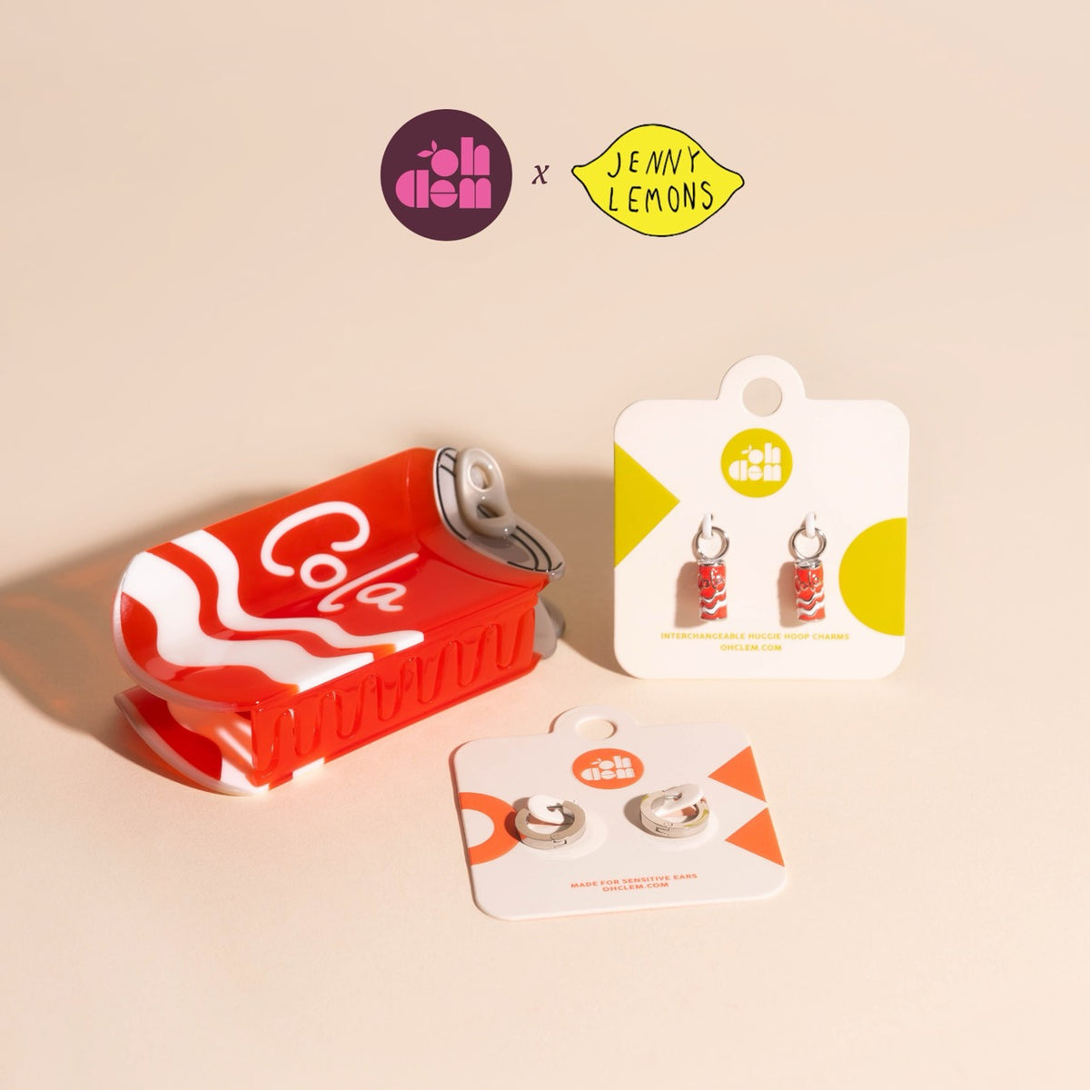 Cola Can Huggie Hoop Charms