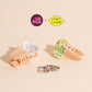 Ice Cream Cones 3D Huggie Hoop Earrings