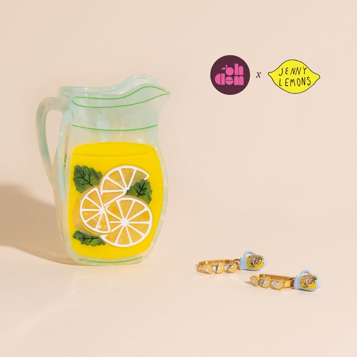 Lemon Slice 3D Huggie Hoop Earrings