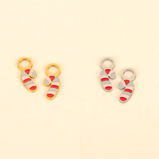 Candy Cane Huggie Hoop Charms