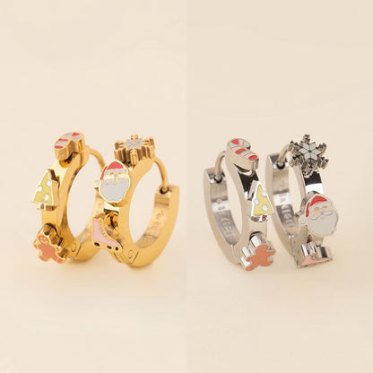 Christmas 3D Huggie Hoop Earrings