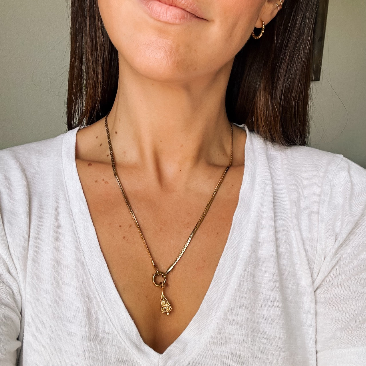 August Gladiolus Birth Flower Necklace Charm