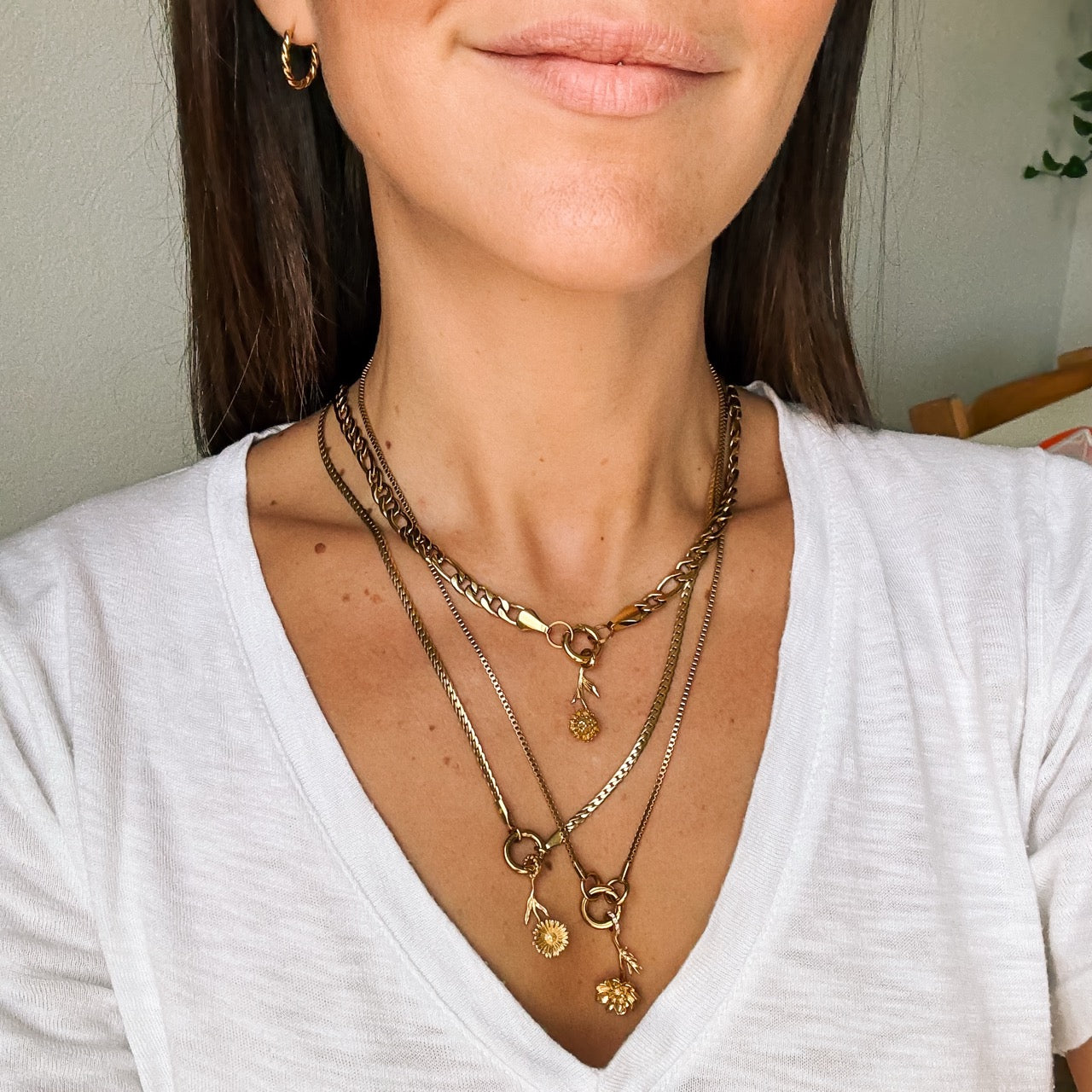 October Cosmos Birth Flower Necklace Charm