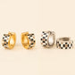 Checkered Super Chunky Huggie Hoop Earrings