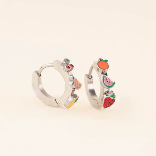 Fruit Loop 3D Huggie Hoop Earrings