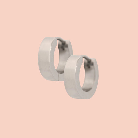 Smooth Chunky Huggie Hoop Earrings