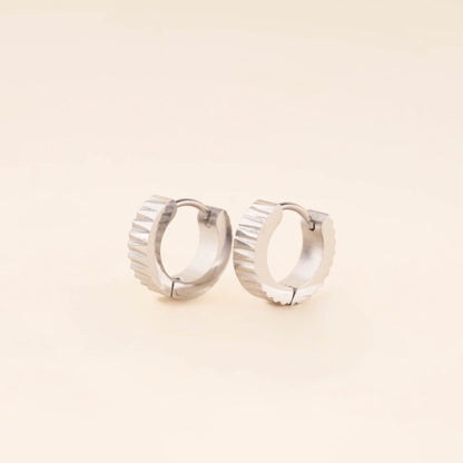 Textured Chunky Huggie Hoop Earrings