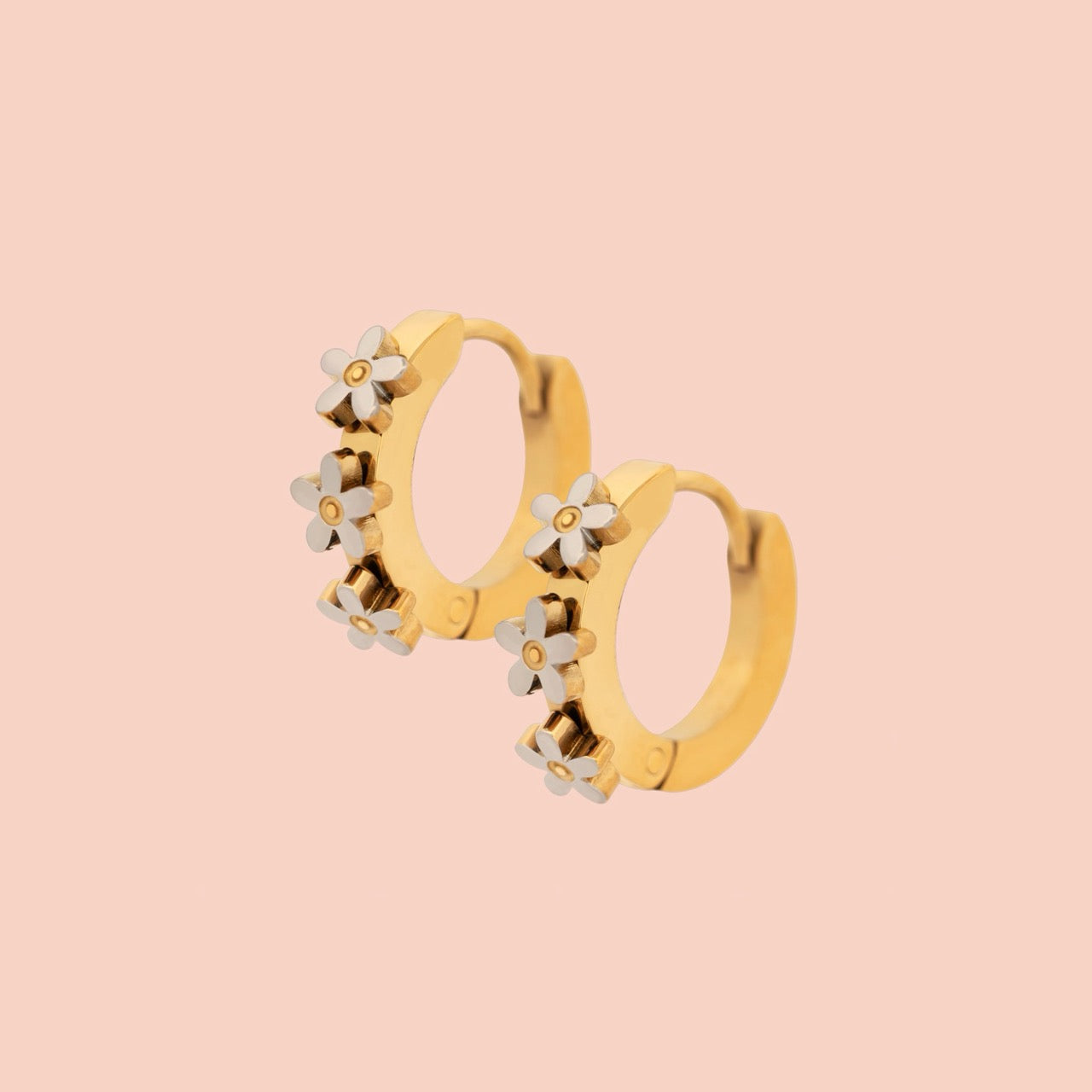 Daisy Huggie Hoop Earrings