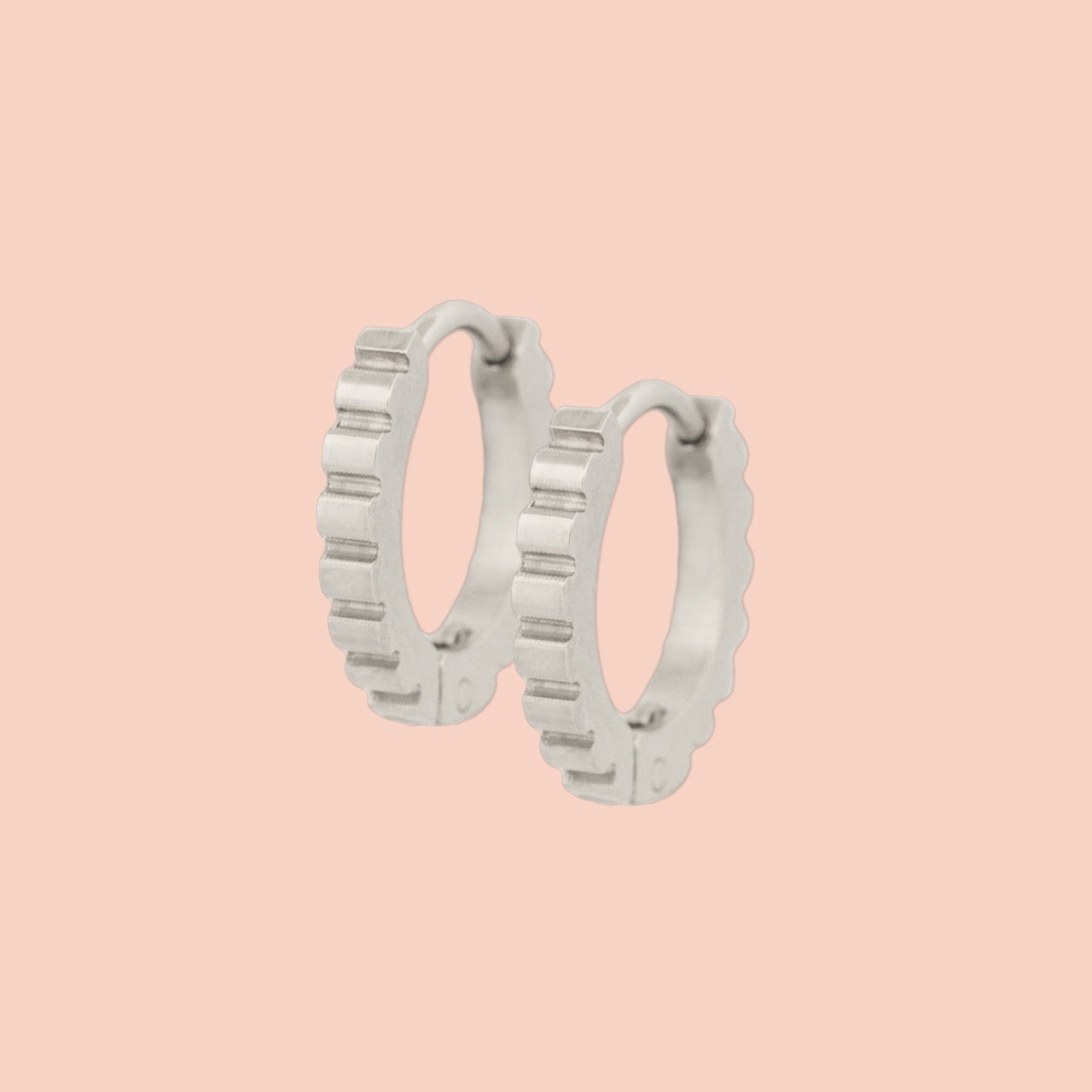 Scalloped Huggie Hoop Earrings