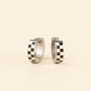 Checkered Chunky Huggie Hoop Earrings