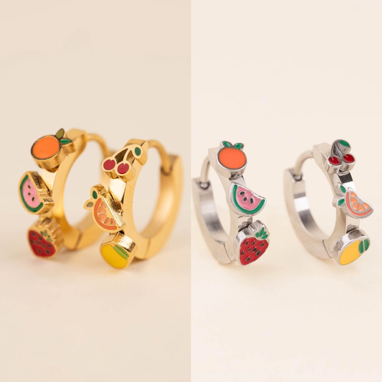 Fruit Loop 3D Huggie Hoop Earrings