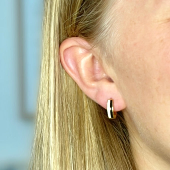 Striped Chunky Huggie Hoop Earrings