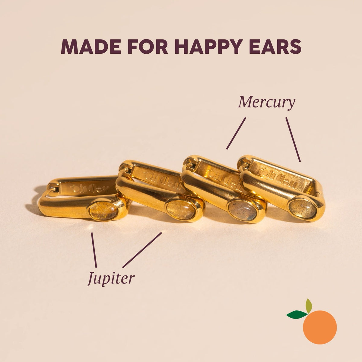 Planetary Rectangle Huggie Hoop Earrings