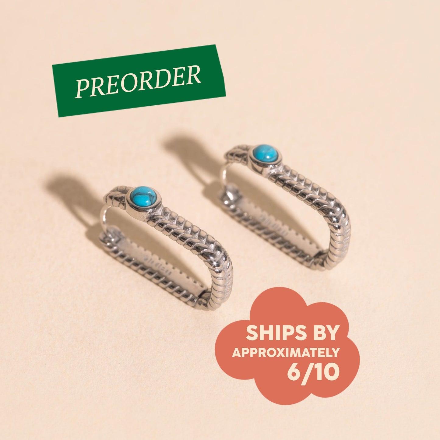 Rope Rectangle Huggie Hoop Earrings