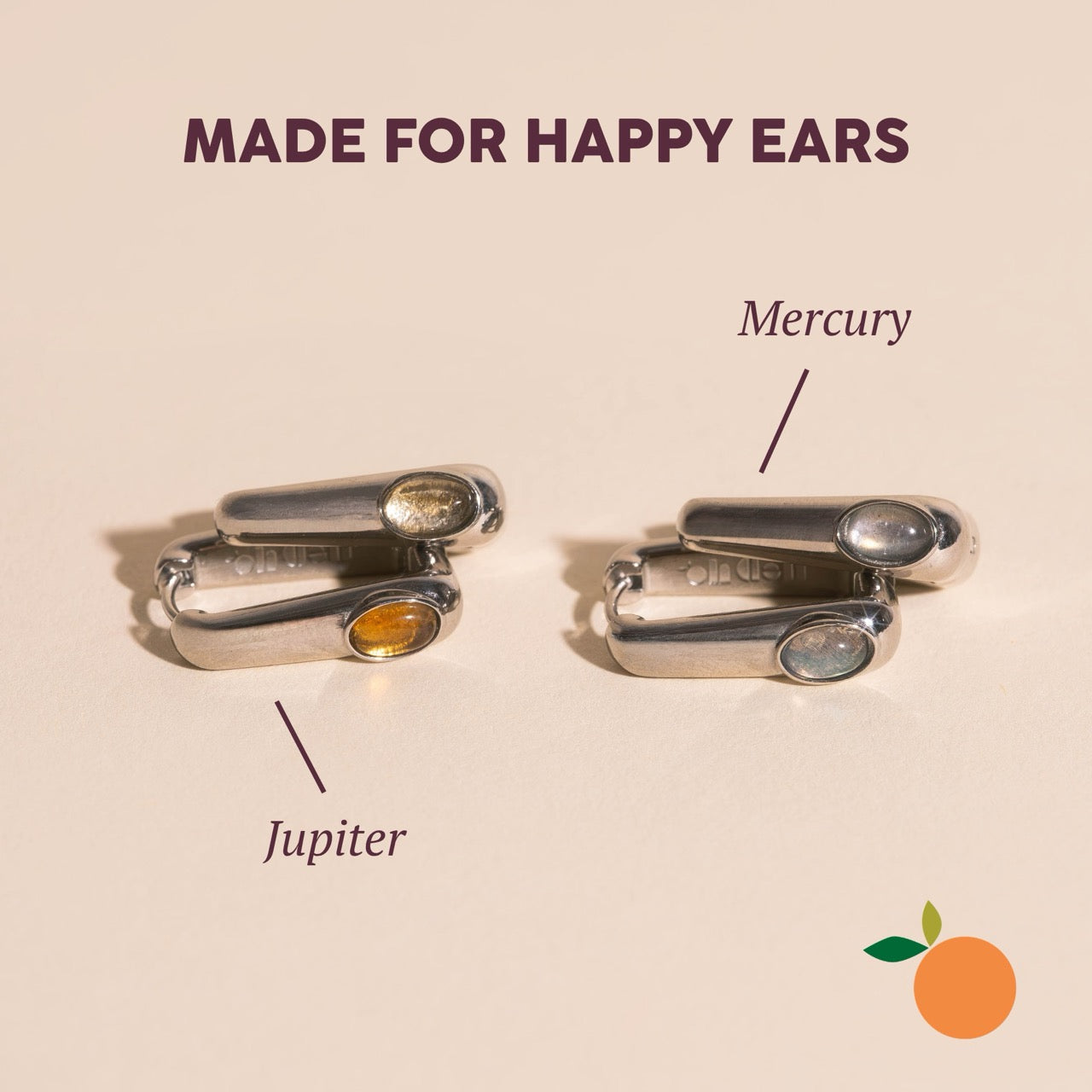Planetary Rectangle Huggie Hoop Earrings
