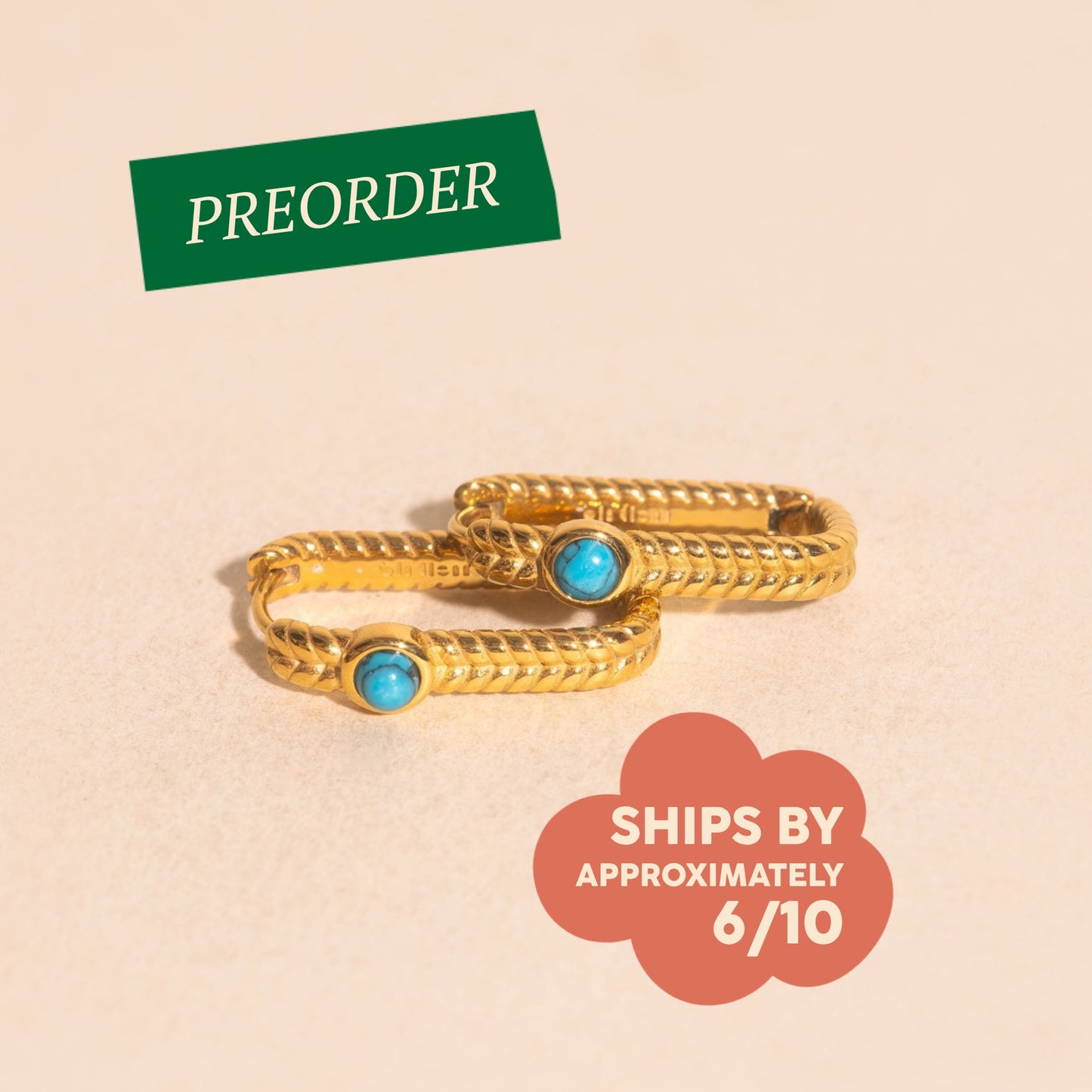 Rope Rectangle Huggie Hoop Earrings