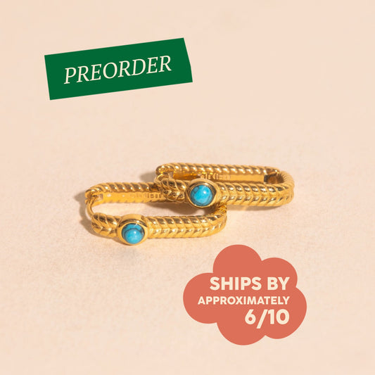 Rope Rectangle Huggie Hoop Earrings
