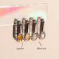 Planetary Rectangle Huggie Hoop Earrings