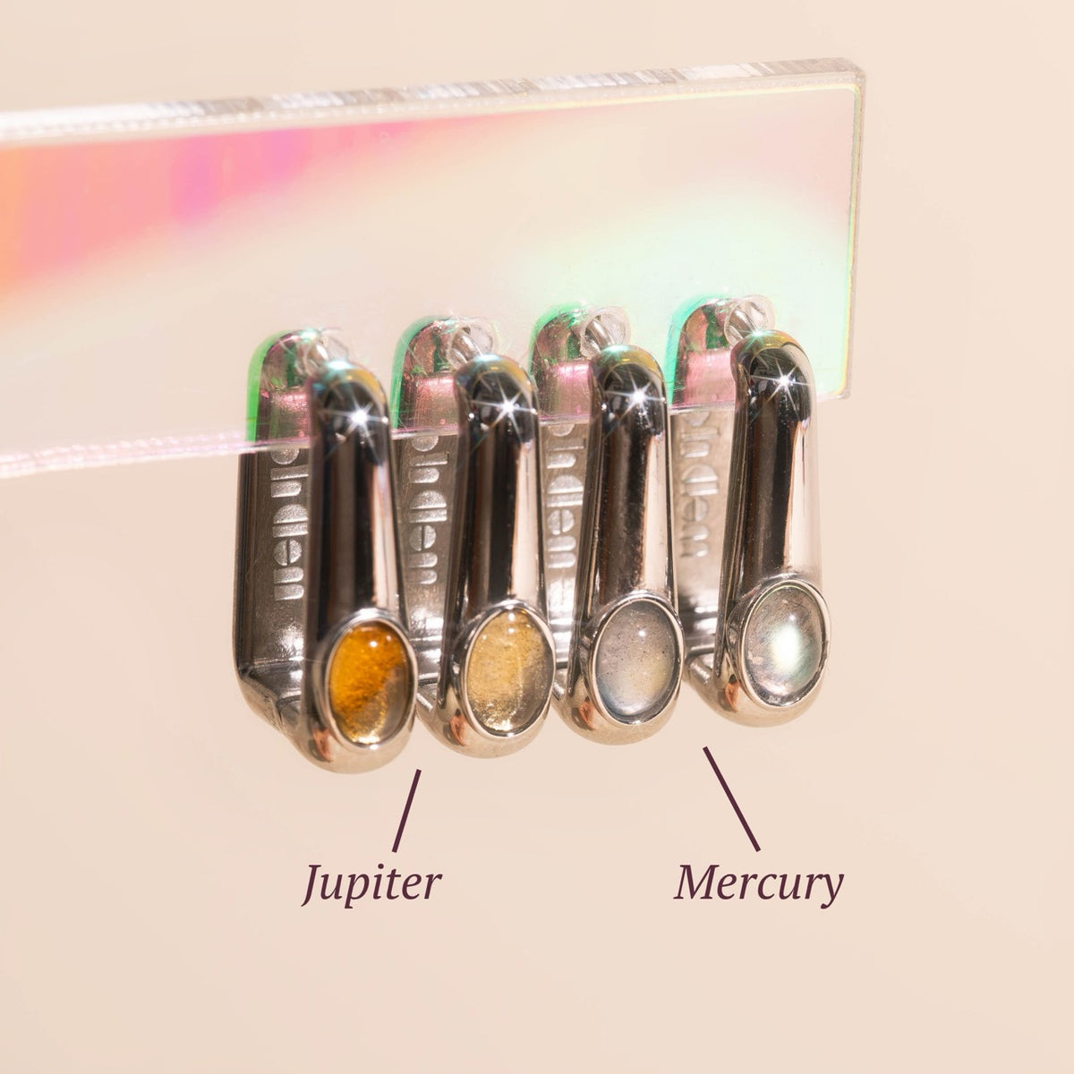 Planetary Rectangle Huggie Hoop Earrings