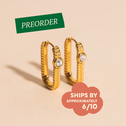 Rope Rectangle Huggie Hoop Earrings