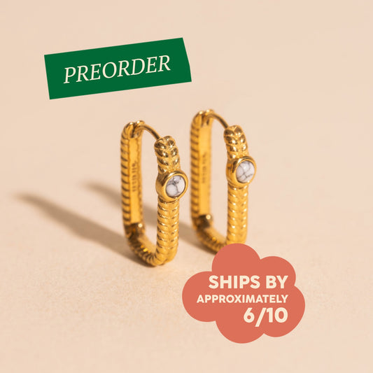 Rope Rectangle Huggie Hoop Earrings