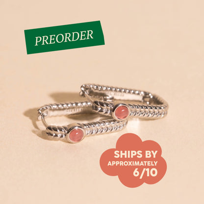 Rope Rectangle Huggie Hoop Earrings
