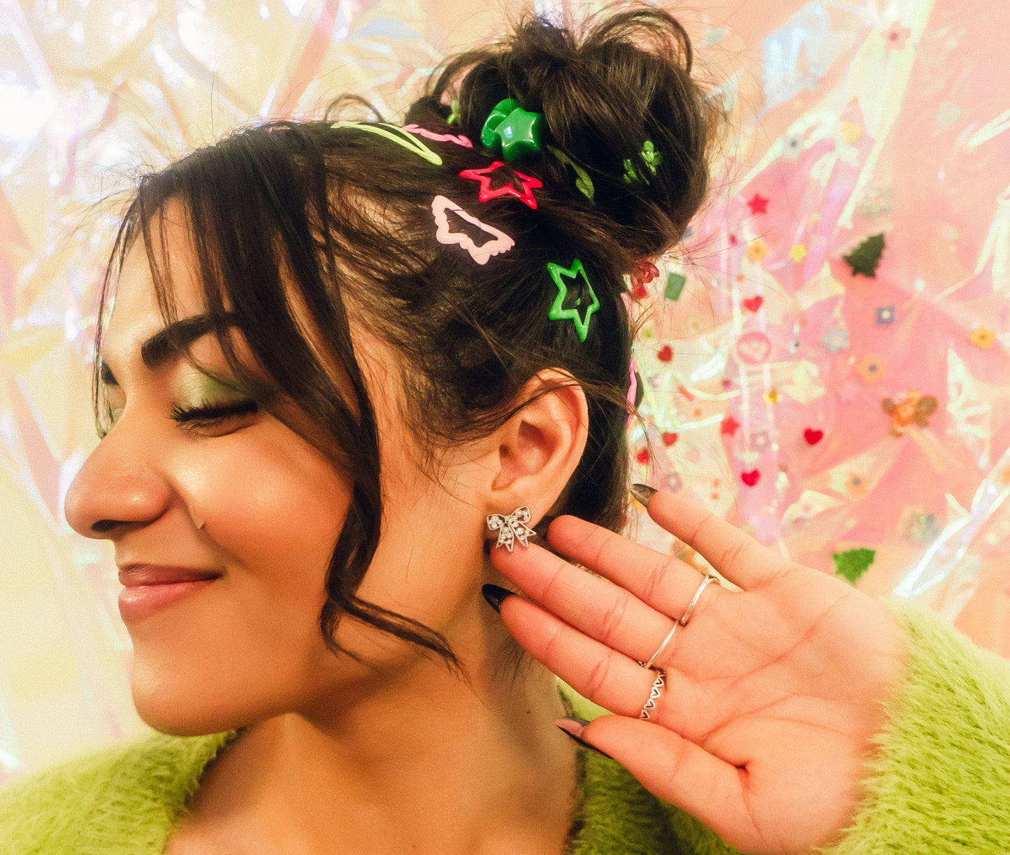 Luxe Ribbon Bow Stud Earrings