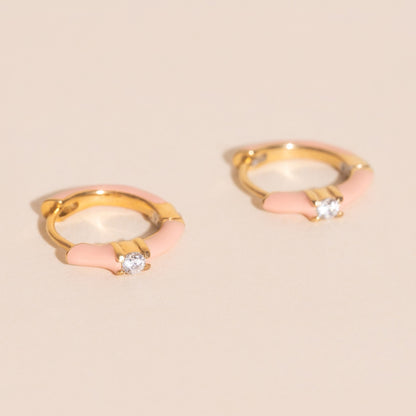 Color Pop Crystal Huggie Hoop Earrings