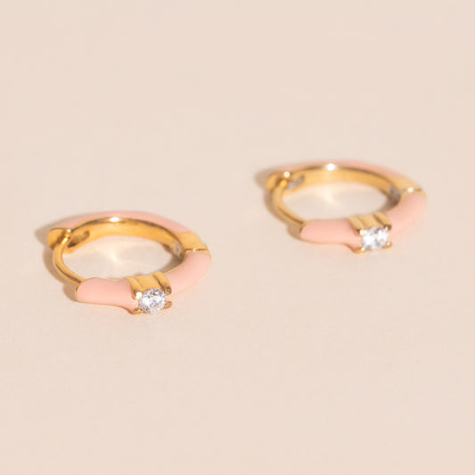 Color Pop Crystal Huggie Hoop Earrings