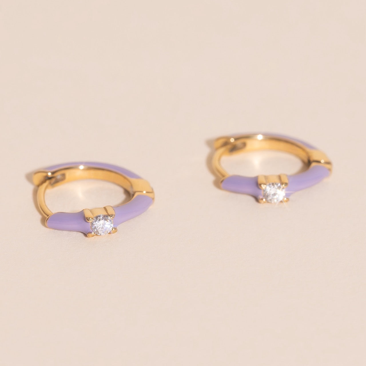 Color Pop Crystal Huggie Hoop Earrings