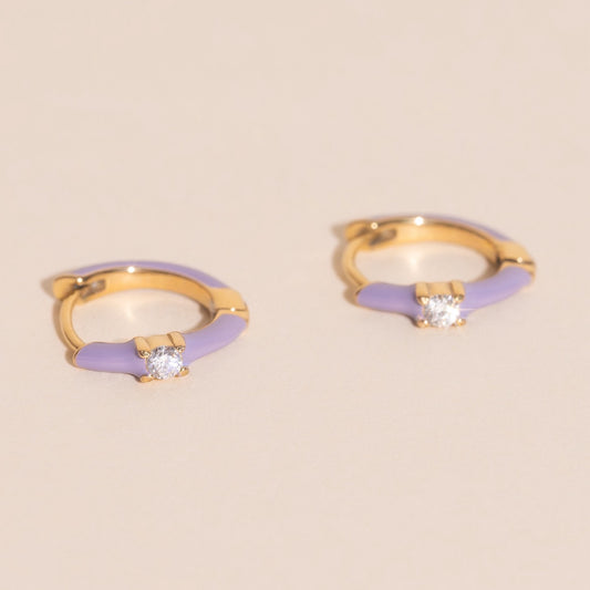 Color Pop Crystal Huggie Hoop Earrings