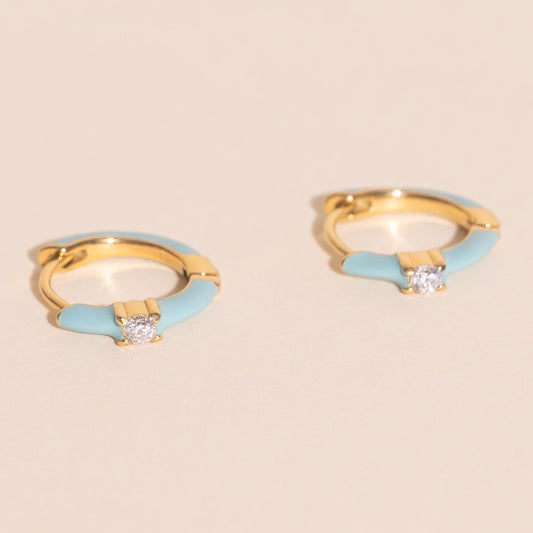 Color Pop Crystal Huggie Hoop Earrings