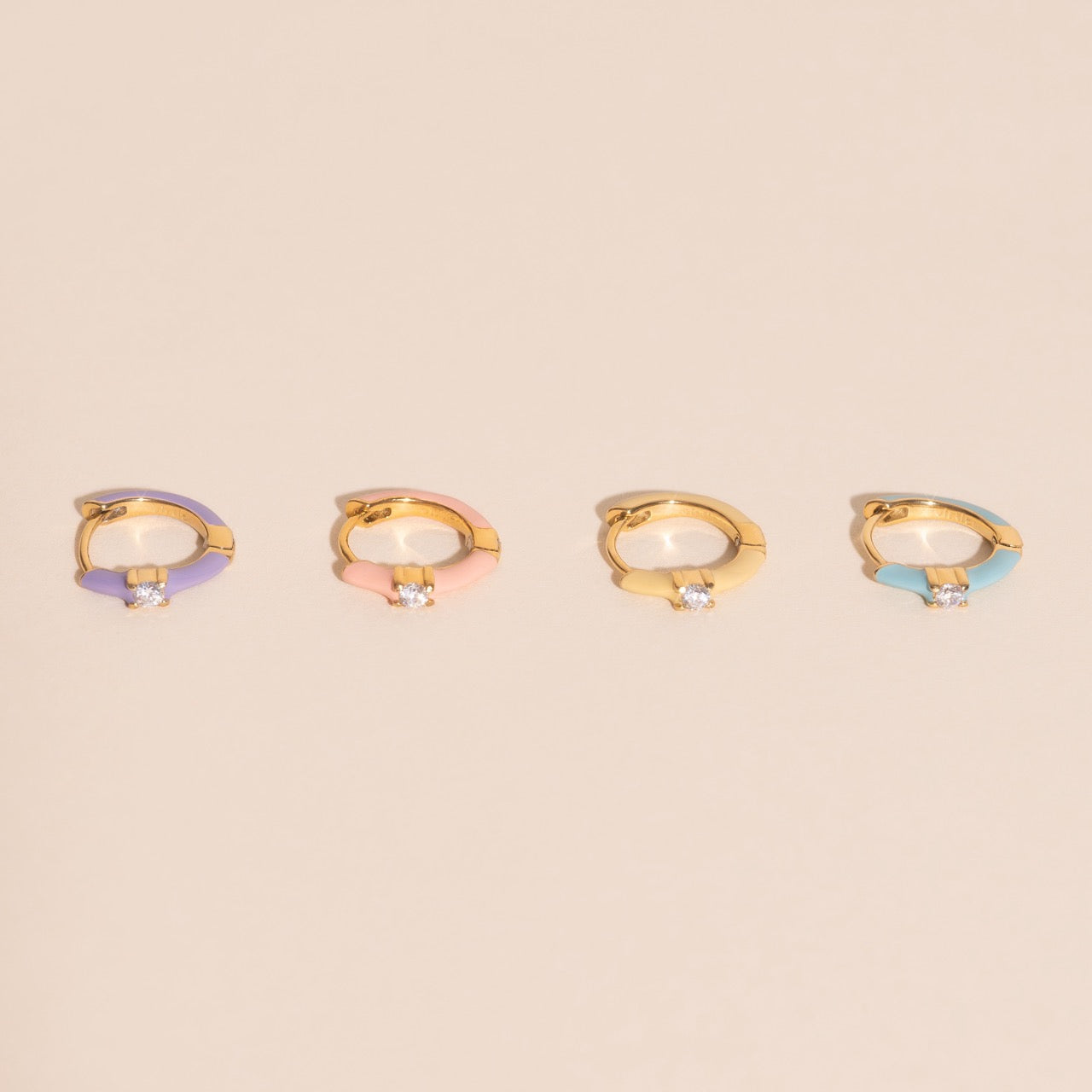 Color Pop Crystal Huggie Hoop Earrings