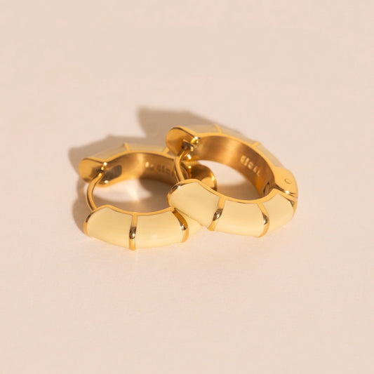 Color Block Chunky Rounded Huggie Hoop Earrings