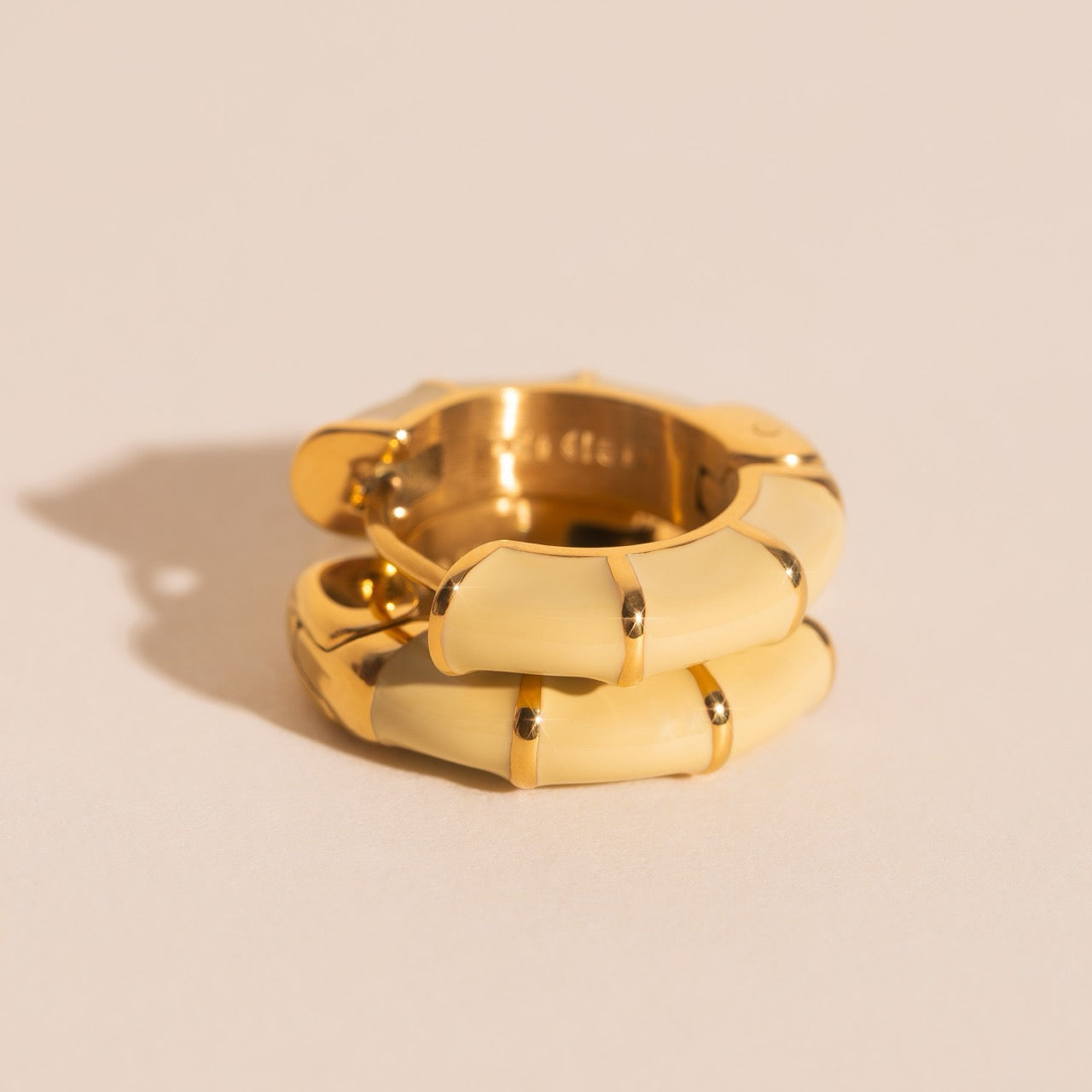 Color Block Chunky Rounded Huggie Hoop Earrings