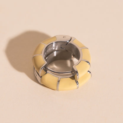 Color Block Chunky Rounded Huggie Hoop Earrings