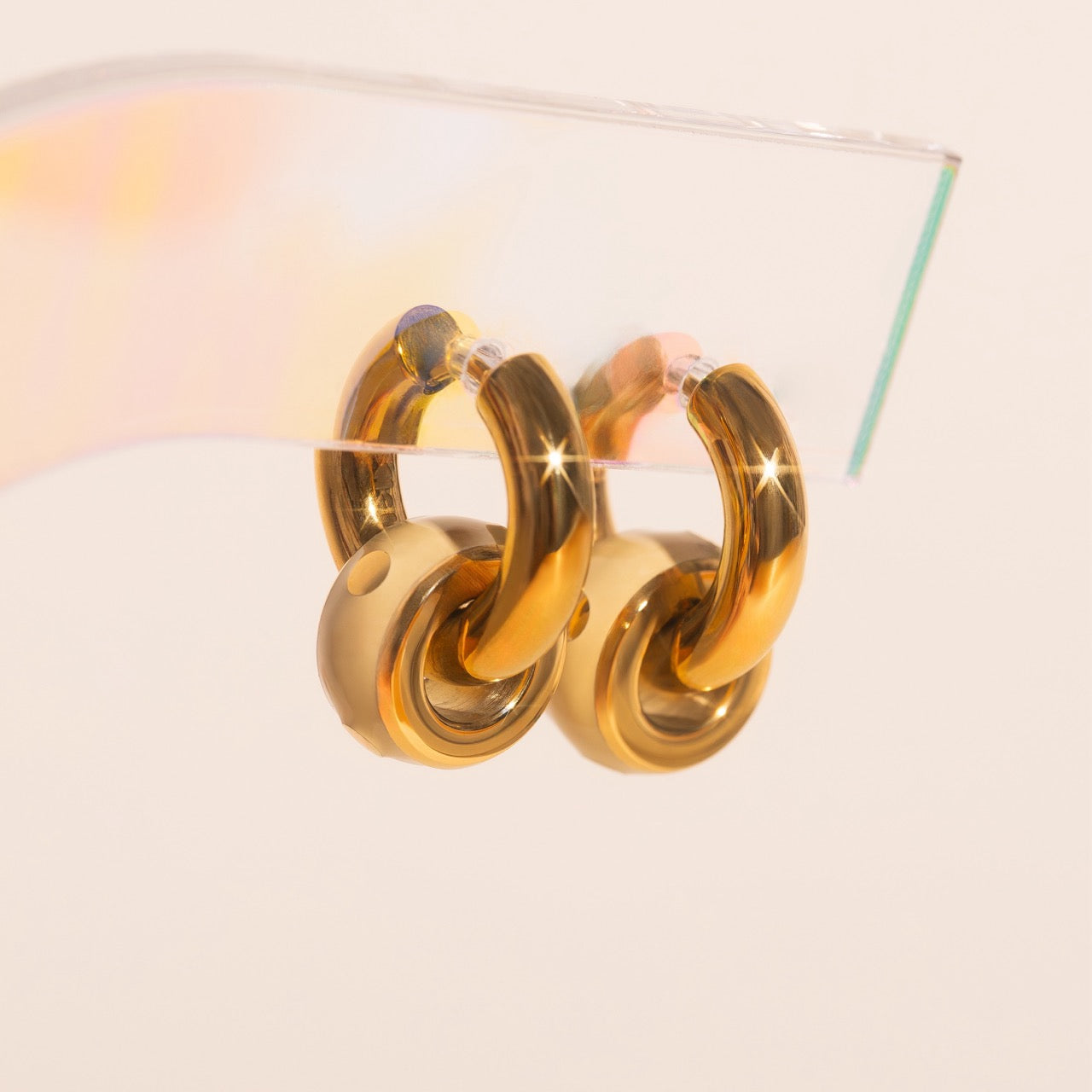 Color Pop Chunky Huggie Hoop Charms