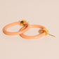 Peach Hoop Stud Earrings