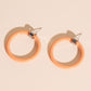 Peach Hoop Stud Earrings