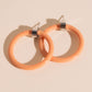 Peach Hoop Stud Earrings
