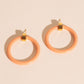 Peach Hoop Stud Earrings