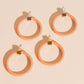 Peach Hoop Stud Earrings