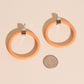 Peach Hoop Stud Earrings