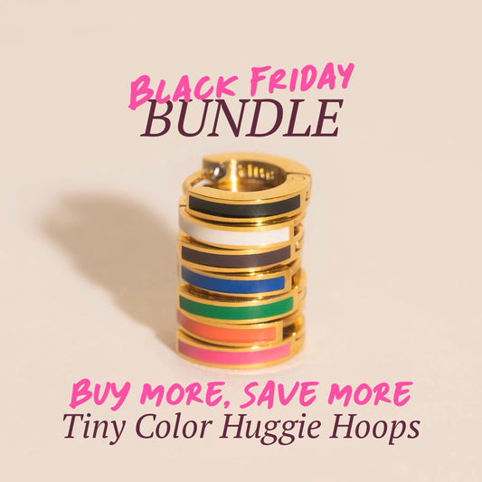 Color Tiny Huggie Hoop Bundle
